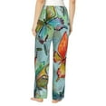 thumbnail image 3 of Picia Retro Seamless Flying Butterflies Womens Soft Woven Cotton Elastic Waistband Sleep Pajama Pant Lounge Sleep Pant With Pockets And Drawstring-Small, 3 of 9