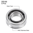 thumbnail image 2 of SR188 Open Stainless Steel Ball Bearing 1/4"x1/2"x3/16" R188 Bearings 5 pcs, 2 of 4