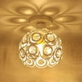 thumbnail image 3 of ZECATL Modern Industrial Crystal Metal Ceiling Light Fixture Indoor Outdoor Ceiling Lighting White Shade, 3 of 5