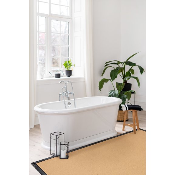 Contemporary Home Living 1.75' x 2.75' Tufted Solid Bordered Rectangular Area Throw Rug - Beige and