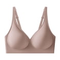thumbnail image 2 of Xucatan Women's Jelly Bra Solid Color Wireless , Breathable Push Up Gather, Soft Stretch Nylon Spandex, Smooth T Shirt Lightly Lined for Daily Casual Gift, 2 of 5