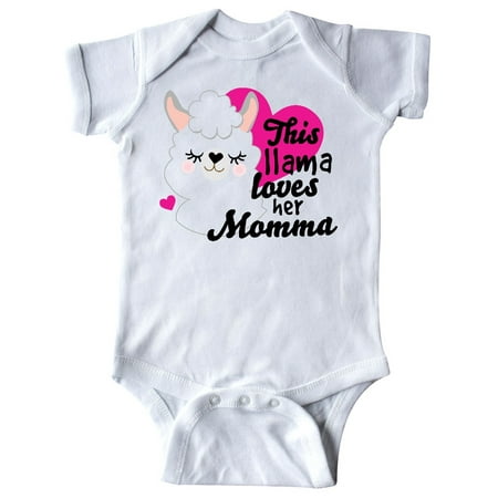 

Inktastic Valentines Day This Llama Loves Her Momma Gift Baby Girl Bodysuit
