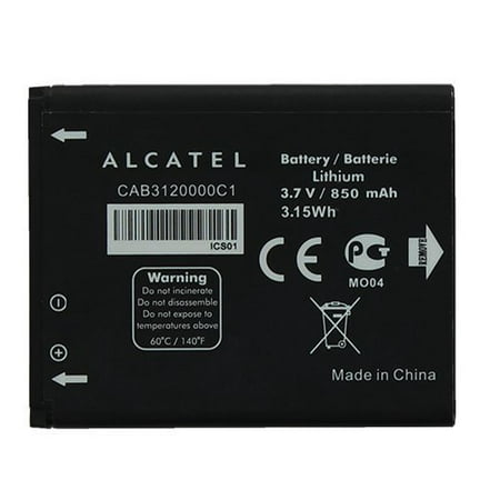 Alcatel 3.7V TracFone A392G, A392 One Touch Phone Battery 850mAh, 3.15Wh CAB3120000C1