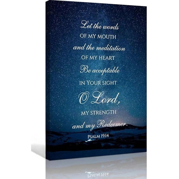 Psalm 19 14 Bible Verse Wall Art Scripture Poster Prayer Wall Decor Pictures for Bedroom Aesthetic Canvas Paintings for Bathroom Pictures for Kitchen Giclee Print Artwork Poster