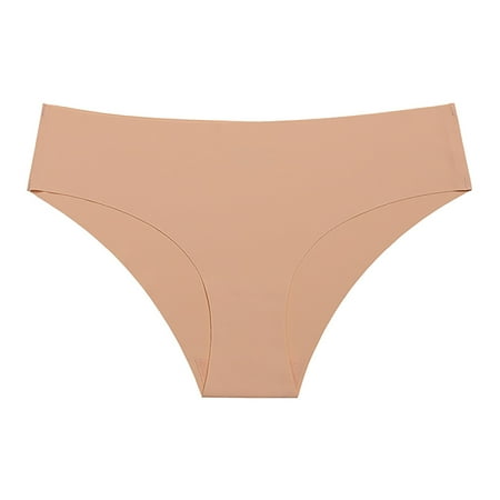 Divhosrg Seamless Underwear for Women Lace Cheeky No Show Bikini Brief Soft Stretch Breathe Panties Ladies Lovely Hipster Panty Camel XL