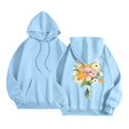 thumbnail image 7 of Women's Crewneck Hooded Sweatshirts Long Sleeve Hoodies Floral Printed Lightweight Casual Loose Fit Fashion Tops 2025 with Pocket, 7 of 7