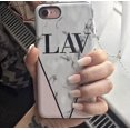 thumbnail image 2 of Personalised Pink x Grey Marble Contrast Initials iPhone 8 Plus Case,iPhone 15 Pro, 2 of 4
