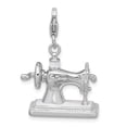 thumbnail image 3 of Sterling Silver Amore La Vita Polished 3-D Enameled Sewing Machine Charm Pendant with Fancy Lobster Clasp, 3 of 5