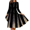 thumbnail image 1 of Pompotops Robe Chandail Décontractée Mode Femme Col Rond Manches Longues Imprimé Positionnement, 1 of 5