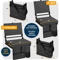 thumbnail image 6 of Heated Massage Reclining Stadium Seat with Back Support for Bleachers 3 Heat & 3 Massage Levels Portable Outdoor Chair with Power Bank PocketsCup Holder for Sports Camping Beach, 6 of 8