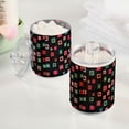 thumbnail image 2 of Yayeee 2 Pack Qtip Holder Bathroom Cotton Swab Canister with Lid Clear Dispenser Set, Red Block Pattern, 2 of 6