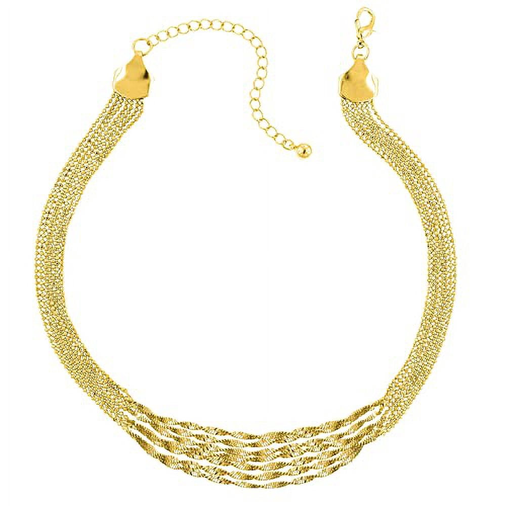 1928 Jewelry "Signature" Multi Twist Chain Necklace For Women 16" + 3" Extender, Gold