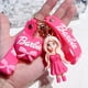 thumbnail image 3 of Llaveros de Barbie de dibujos animados para mujer, lindo rosa, amor, corazón, muñeca, figura, bolso, colgante, accesorios para llaves de coche, joyería, juguete, regalos, 3 of 4