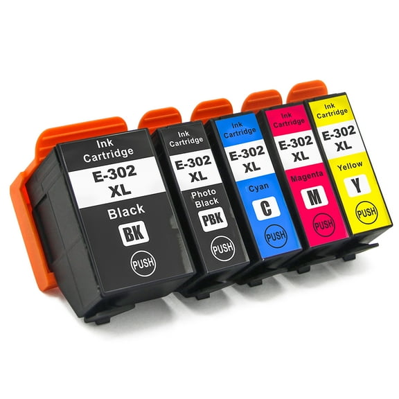 302XL Ink Cartridges Replacement For epson 302 ink cartridge Expression Premium XP-6000 XP-6100 XP 6000 Printer(Photo Black/B/M/Y/C, 5-Pack)