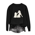 thumbnail image 4 of Turilly Cute Women's Halloween Graphic Pullover Sweatshirt Long Sleeve Crewneck Ghost with Cats Design for Festive Fall Outings, 4 of 6