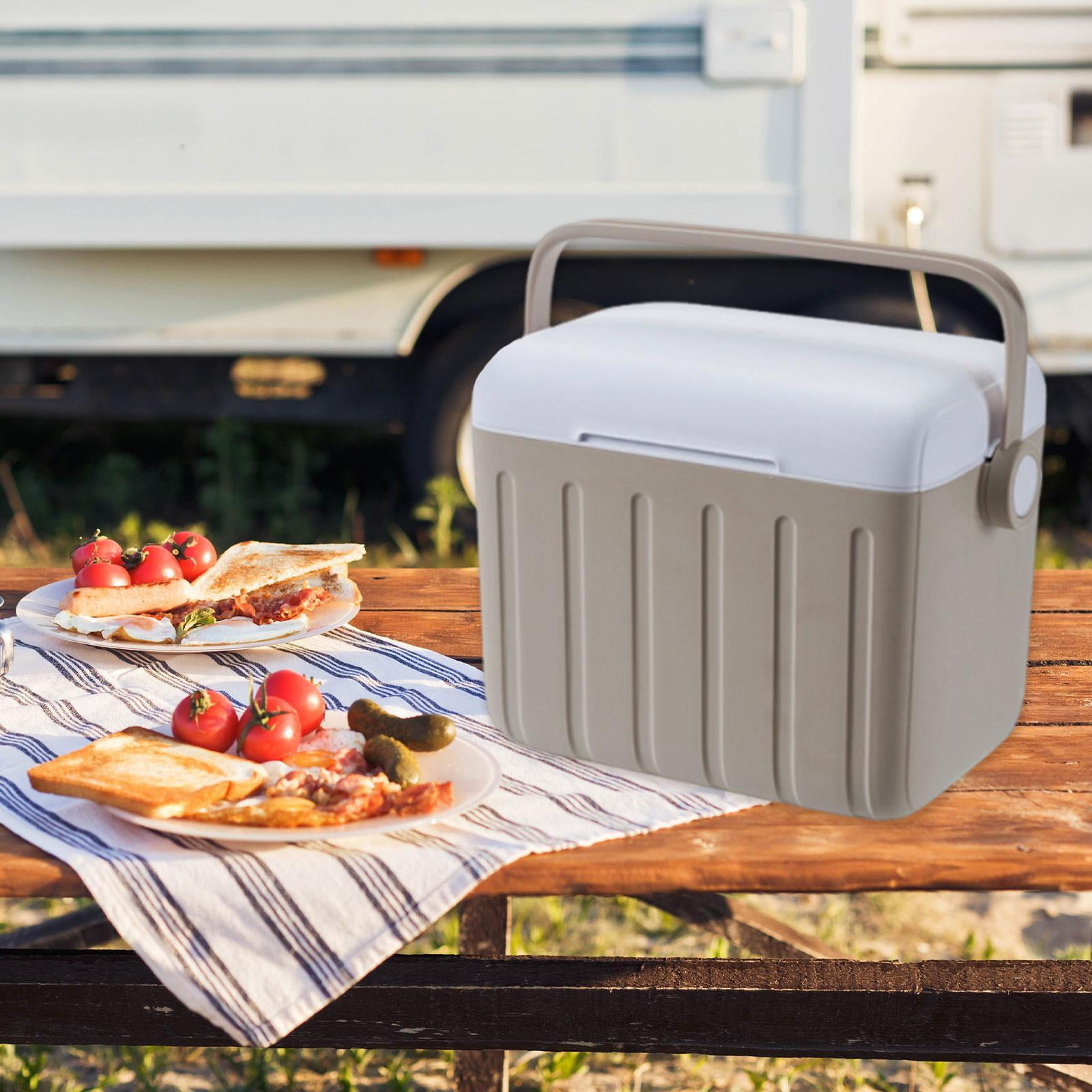 QccHieUs Cooler Box Hot/Cold Retention Cooler Ice Chest Box Storage Container for Outdoor White