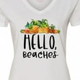 thumbnail image 4 of Inktastic Hello, Beaches Group of Pineapples Women's V-Neck T-Shirt, 4 of 5