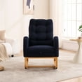 thumbnail image 3 of FFZ Accent Rocking Chair Footrest Navy Blue High-Back Rubber Wood Nursery 38.36W x 26.77D x 39.76H, 3 of 13