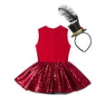 thumbnail image 4 of Doomiva Ringmaster Showman Dance Halloween Dress-up Sequins Tutu Dress with Steampunk Hat Red 10, 4 of 7