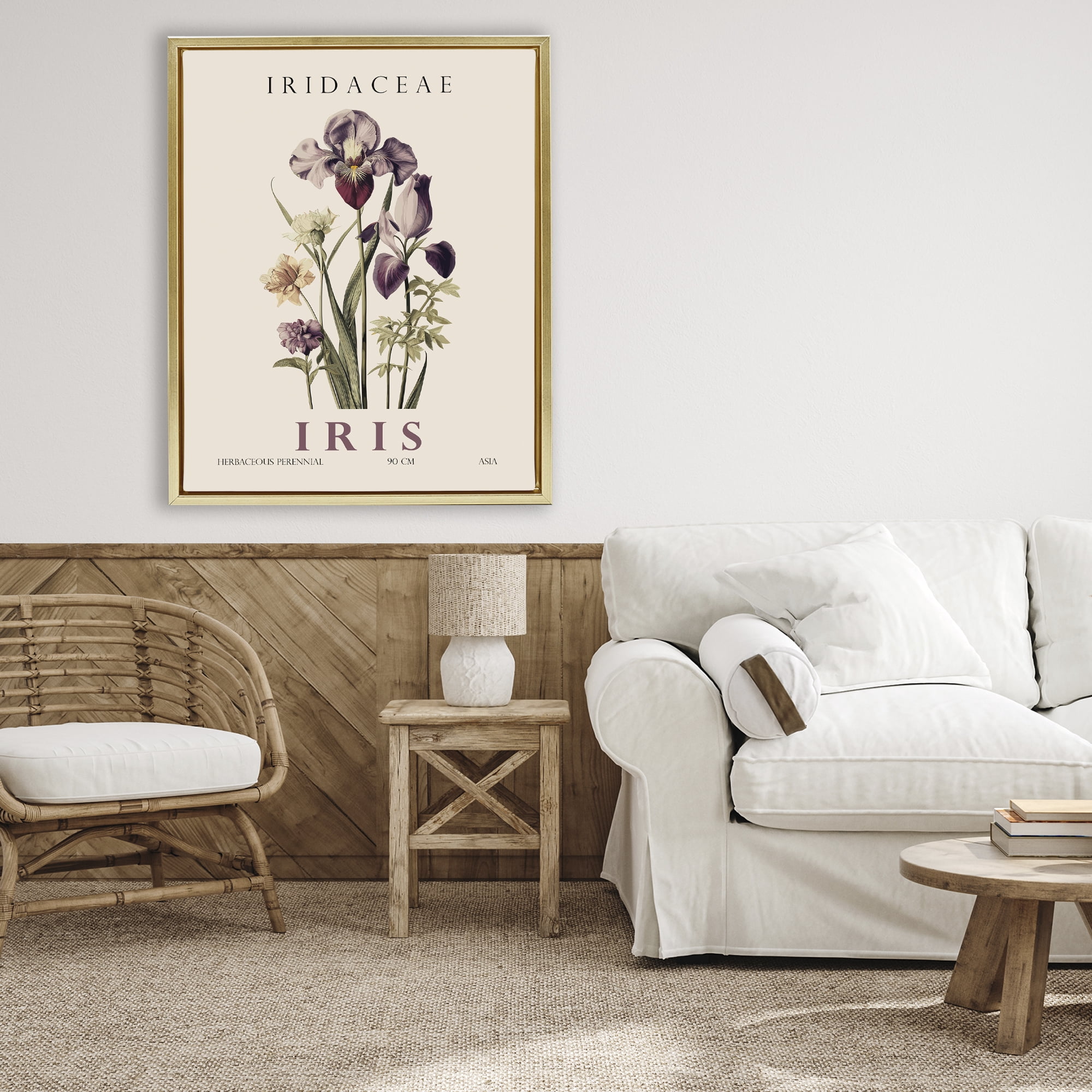 Stupell Industries Natural Iris Bundle Gold Framed Floater Canvas Wall Art, design by Christopher Giampietro