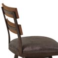 thumbnail image 5 of Saugus 30" Bar Height Metal Swivel Barstool in Bandero Espresso Fabric and Auburn Bay Finish with Walnut Wood Back, 5 of 5