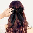 thumbnail image 2 of Pinza para el pelo con lazo de seda, pinza para el pelo con lazo, pinza de metal, accesorios para el cabello con cola de caballo de cola larga para niñas y niñas negras, 2 of 5