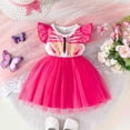thumbnail image 2 of Toddler Girl Dresses 5T Print Sleeve Princess Dress Outfit Birthday Princess Party Girls Summer Causal Tutu Skirts,Red,6-9 Months, 2 of 5