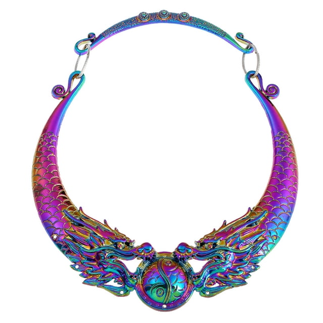 Collier Déclaration Forme de Dragon Paon à la Mode Collier en Alliage Collier Bavoir pour Femmes