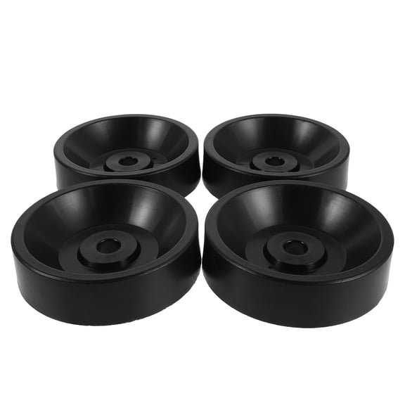 YUNLIGHTS 4Pcs Replacement Floor Scrubber Casters Black Plastic Noise Free