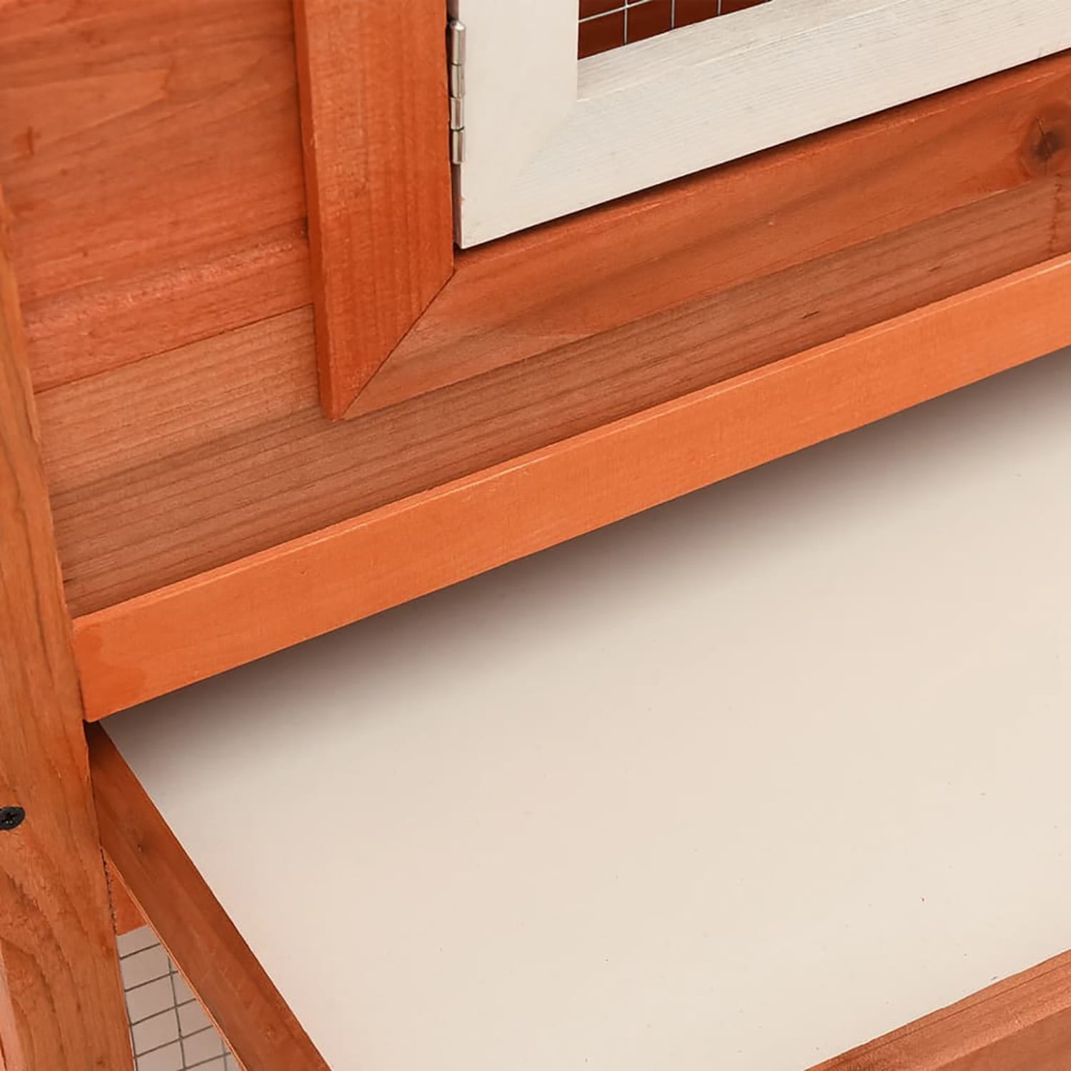 Pefilos 75" Outdoor Large Rabbit Hutches with Ramp Wooden Bunny House Pet Cage Double House, Orange Pefilos 75" Outdoor Large Rabbit Hutches with Ramp Wooden Bunny House Pet Cage Double House, Orange