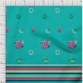 thumbnail image 1 of oneOone Cotton Cambric Fabric Stripe & Floral Panel Fabric Prints By Yard 56 Inch Wide, 1 of 3