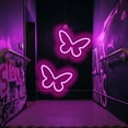 thumbnail image 5 of Decoración de la pared del dormitorio Luz de neón de mariposa, 23 cm * 18,5 cm * 2,5 cm Lámpara de arte de neón de mariposa Decoración de fiesta de cumpleaños de boda en casa para niñas 2 Rosa, 5 of 5