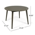 thumbnail image 4 of GDF Studio Lemyra Outdoor Acacia Wood 5 Piece Dining Set with Cushions, Gray and Dark Gray, 4 of 11