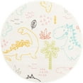 thumbnail image 2 of Unique Loom Whimsy Kids Collection Area Rug - Dino (3' 3" Round Ivory/Gray), 2 of 9