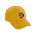 thumbnail image 2 of Daxton Low Profile Adjustable Baseball Dad Hat Cap Old English Font Alphabet A to Z, Gold Hat Black W, 2 of 4