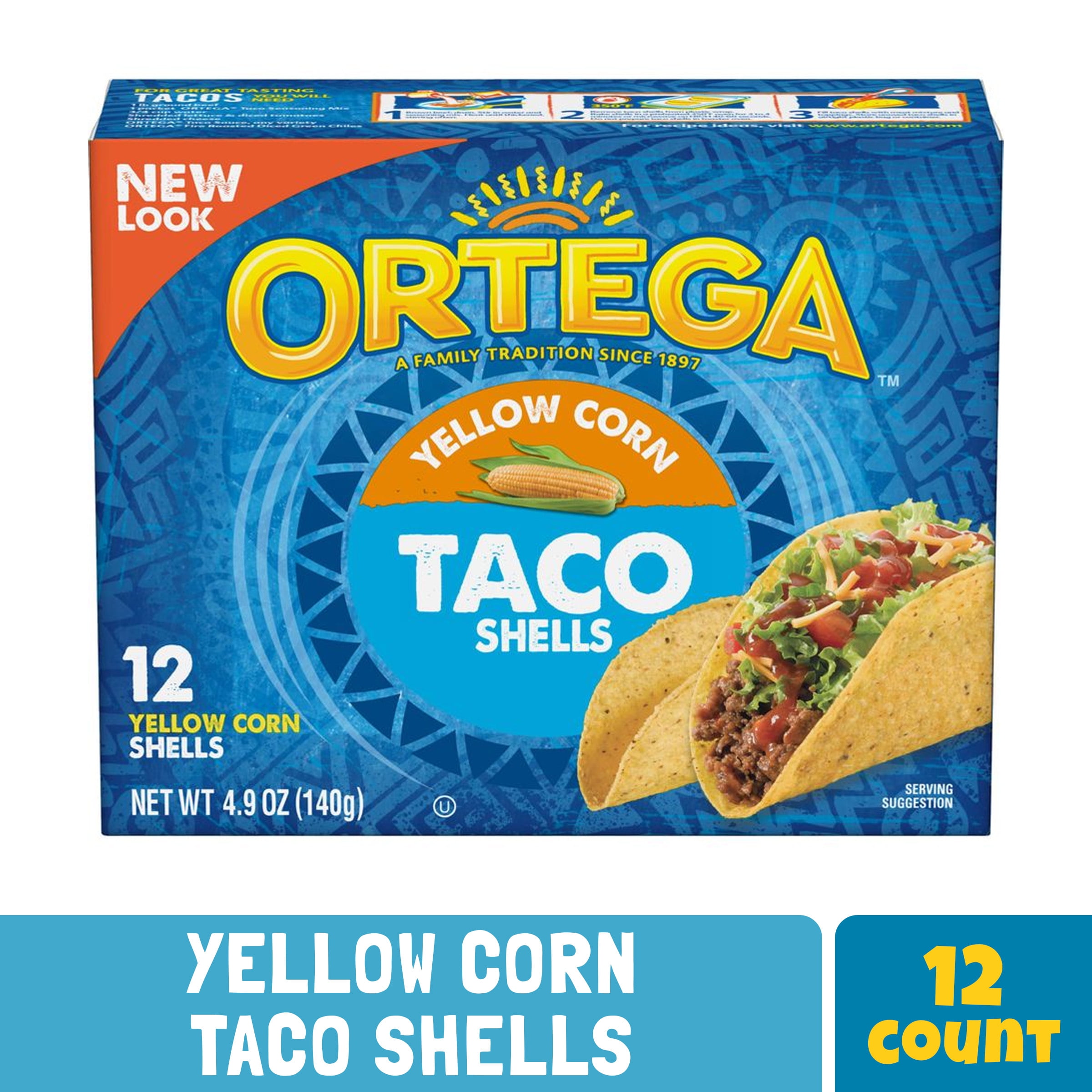 Ortega Yellow Corn Taco Shells, Kosher, 12 Count, 4.9 oz