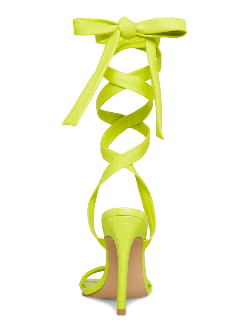 STEVE MADDEN Womens Green Crocodile Strappy Comfort Utilize Square Toe  Stiletto Lace-Up Dress Heeled Sandal 6.5 M - Walmart.com