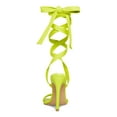 thumbnail image 2 of STEVE MADDEN Womens Yellow Crocodile Strappy Comfort Utilize Square Toe Stiletto Lace-Up Dress Heeled Sandal 10 M, 2 of 4