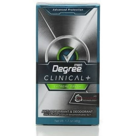Degree Men Clinical+ Antiperspirant & Deodorant, Extreme Fresh 1.7 oz (Pack of 6)