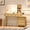 Natural + Wood, variant on 47''Vintage Makeup Vanity with Mirror and Lights, Makeup Vanity Desk with 5 Drawers and Storage Shelf, Rattan Drawer Design, 3 Color Modes and Adjustable Brightness Dressing Table, Natural