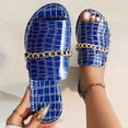 thumbnail image 7 of VEKDONE Flat Sandals for Women Women's Fashion Casual Spring And Summer New Beach Metal Chain Round Toe Open Toe Flat Slippers, 7 of 7