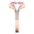 thumbnail image 3 of Halo Engagement Ring for Women - 1.2ct Simulated Pink Diamond in 18K Rose Gold Promise Ring, 3 of 6