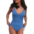 thumbnail image 1 of Aayomet Plus Size Swimsuit for Women Side High Cut Bathing Suit Ribbed Swimwear (A, M), 1 of 4