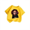 thumbnail image 2 of Tfken Tops For Girls Toddler Cartoon Print Short Sleeve Fashion Tee Crew Neck Yellow T-Shirts Size 13-14 Years, 2 of 3
