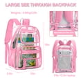 thumbnail image 4 of DAKIMOE Clear Backpack Heavy Duty Large Capacity PVC Transparent Waterproof Bag for School Stadium College, 4 of 7