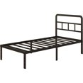 thumbnail image 1 of Base Cama Individual con Cabecera Curva, Metal Resistente, Espacio de Almacenamiento Debajo, Libre de Ruido, Fácil Montaje, Negro, 1 of 4