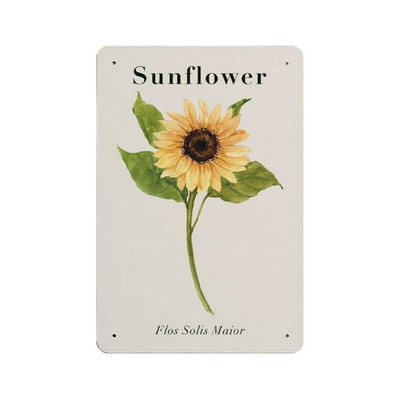 Sunflower Print, Watercolor Sunflower, Sunflower Gifts, Sunflower Decor, Botanical Wall Art, Vintage Prints,Retro style, farmhouse decoration, home, bar, garage, tin sign 5.5x8 inches