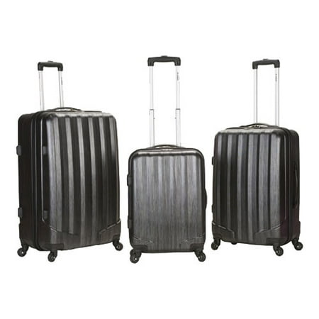 Rockland Luggage 3-Piece Metallic ABS Spinning Luggage Set