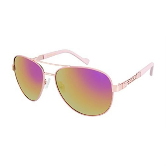 jessica simpson women's j5359 rgdrs non-polarized iridium aviator sunglasses, rose gold & rose, 60 mm