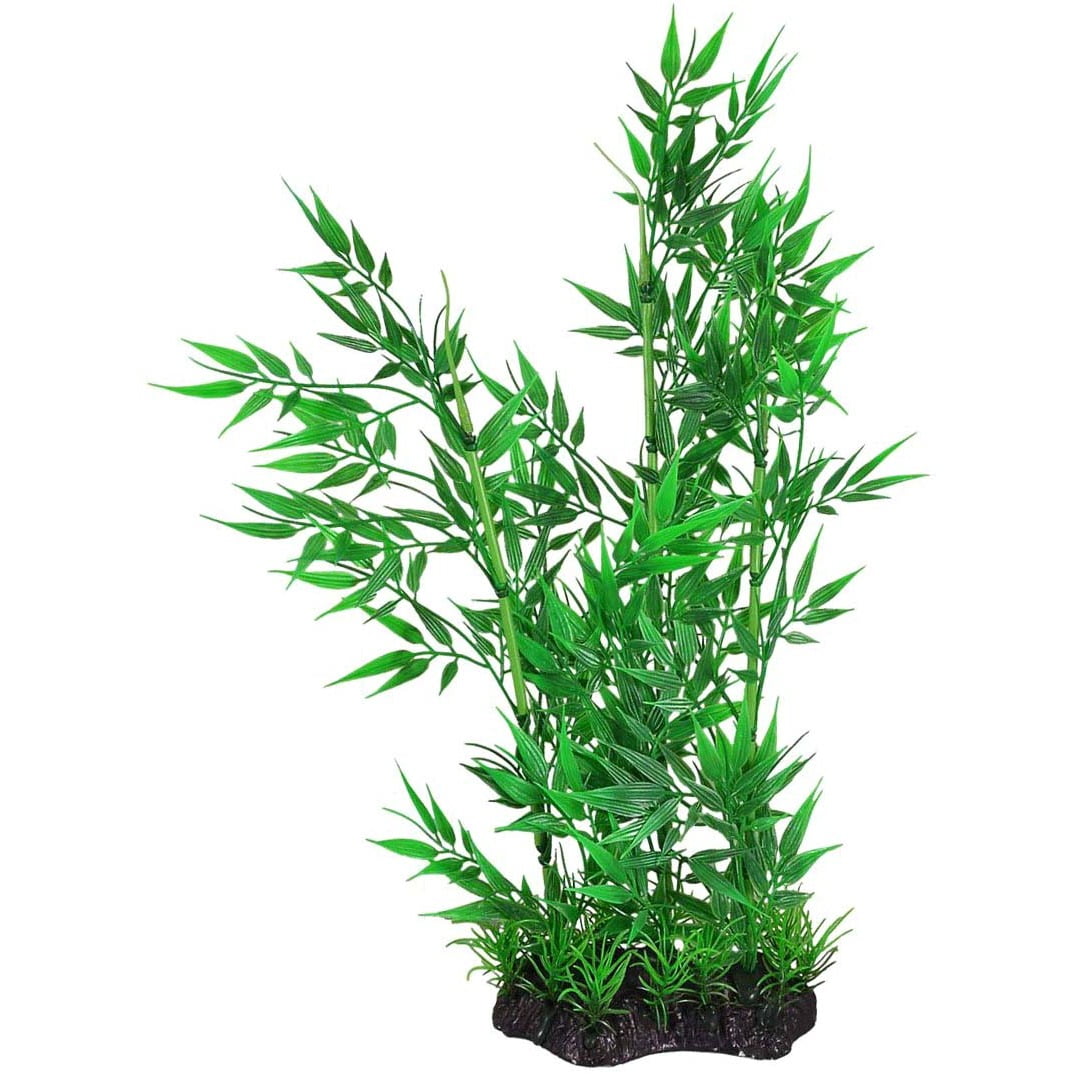 uxcell 37cm Height Green Plastic Bamboo Decoration